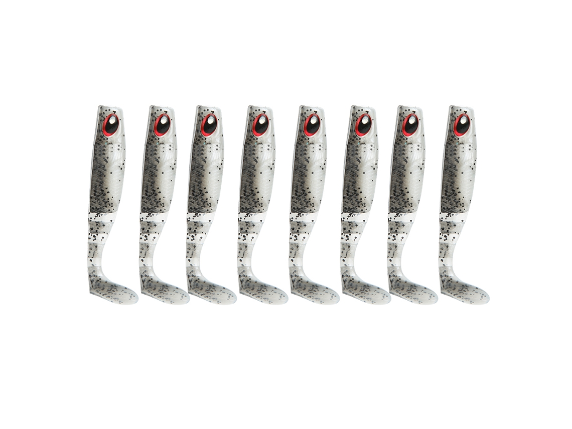 Ar29 8pcs Seuelo De Gusano Suave 60mm 2.5g Lures De Pesca T Cola Bait Artificial Tpr Bicolor