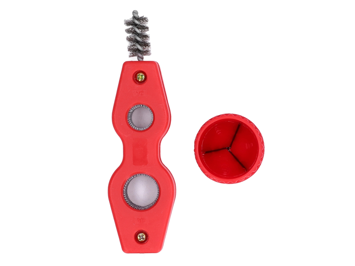 Kit de limpieza y desbarbado de tuberías, cepillo de pulido interno y externo para tuberías de cobre.