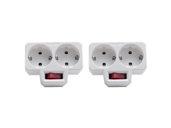 Adaptador de doble clavija con interruptor, 3800 W, para oficina, hogar o viajes