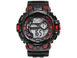 Reloj Deportivo Electrónico Multifuncional Para Hombre Con Luces Luminosas, Resistente Al Agua Hasta 50 M, Rojo.