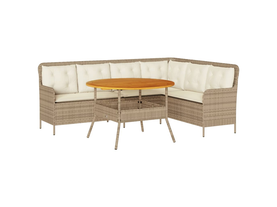 Maison Exclusive - Juego de sofá de jardín de 2 piezas con cojines de mimbre, color beige