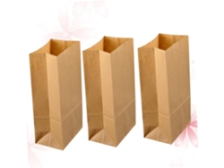 Paquete de 100 Bolsas Kraft para Fiestas y Celebraciones, Bolsas Cuadradas para Galletas y Snacks Gokoco
