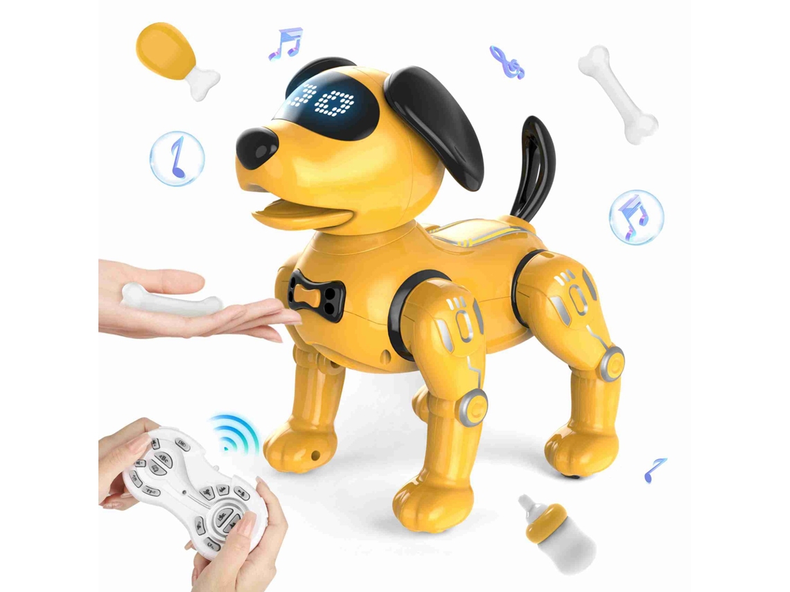 Yncm-perro Robot Interactivo Amarillo Control De Volumen Ajustable Abs Mascota Inteligente Multifuncional