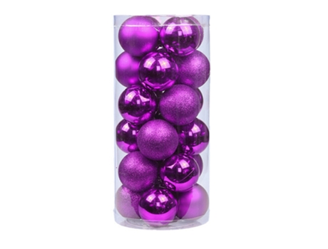 24 piezas de adornos de bolas de Navidad inastillables de 4 cm para la decoración del árbol de Navidad, púrpura 4 cm