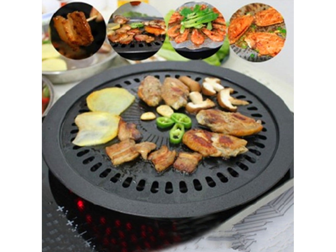 Conjunto De Grelha Redonda Antiaderente Para Churrasco, Que Inclui Grelha E Grade, Para Cozinhas.