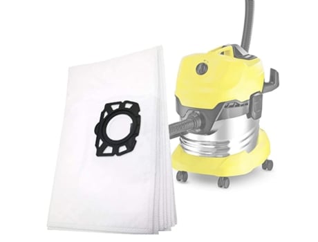 Bolsas de limpieza para aspiradora Karcher Mv4 Mv5 Mv6 Wd4 Wd5 Wd6, con cepillo pequeño para aspiradoras húmedas y secas, 12 piezas