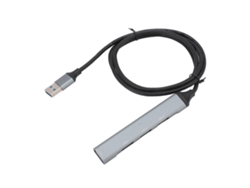 Concentrador Divisor Expander Usb 3.0 De 4 Puertos 5gbps De Alta Velocidad De Aleación De Aluminio Gris