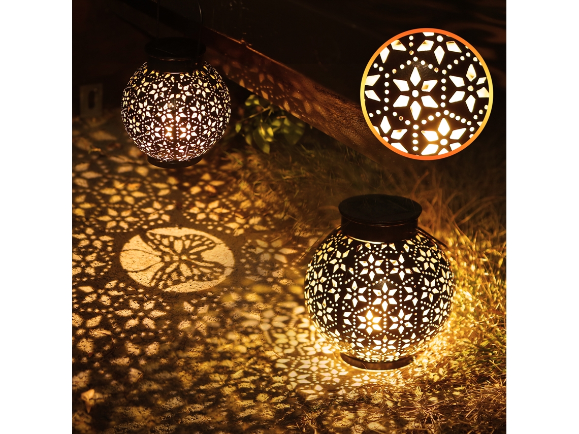 Rebe-lámpara Colgante Solar Led 2 Piezas 2v 0.04w Resistente Al Agua Ipx4 Batería 600mah Para Jardín Patio Paseo