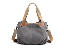 2026-bolso De Hombro Multifuncional Para Mujer De Tela Resistente Casual Hobo Grande Para Trabajo Escuela Playa Gris