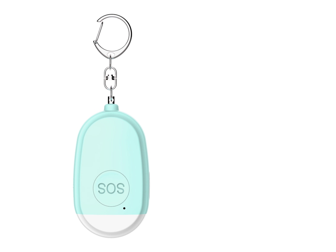 Alarma de emergencia portátil de 130 dB con iluminación, carga USB y llavero de autodefensa para mujer.
