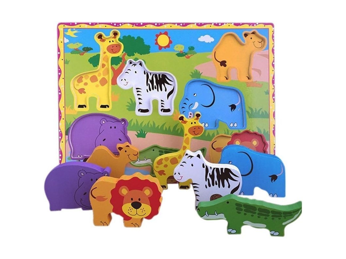 Rompecabezas De Animales De Madera Para Niños En Edad Preescolar, Juguete Educativo De Aprendizaje (7 Piezas)