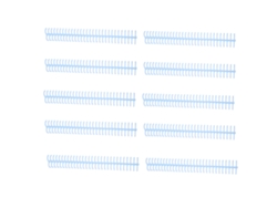 10 Rollos De Encuadernación En Espiral De 16 Mm, 30 Agujeros, Capacidad Para 130 Hojas, Color Azul Claro.