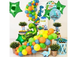 Decoraciones para fiesta de cumpleaños con globos de dinosaurio, globos de papel aluminio autoportantes para celebración infantil con tema de dinosaurio LAOPIPFU