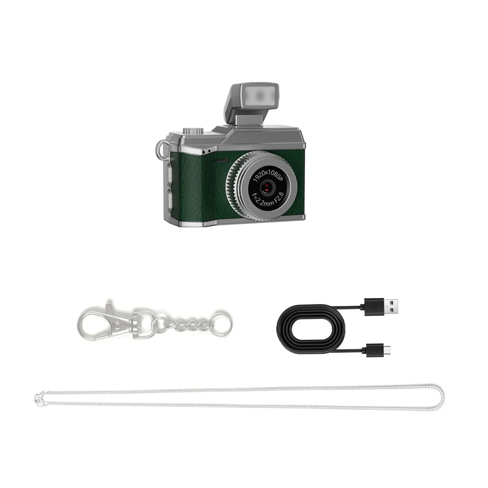 Mini Cámara (verde, Sin Tarjeta Tf), Pantalla Ips De 0,96 Pulgadas, 1080p, Con Flash Led Y Múltiples Filtros