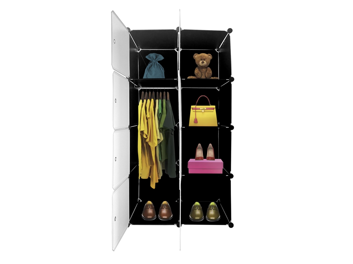 Perchero Cube Personalizable Boxed Simply Home Cubos Puertas Organización Del NYANA PVC Negro (147x75x47)
