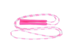 Cuerda Para Saltar Ajustable De Color Rosa Suave Con Cuentas De Plástico Antienredos Para Todas Las Edades.