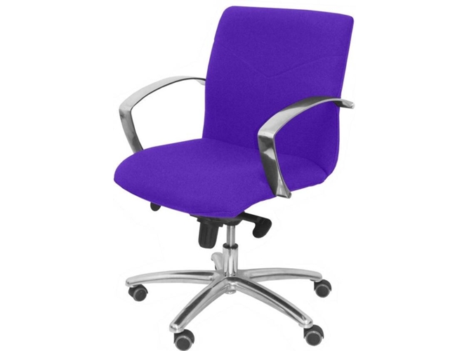 Silla de Escritorio Operativa PYC Caudete Morado con ruedas antiarañazos (Brazos Fijos - Tejido)
