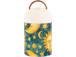 Fiambrera Golden Sun Moon Stars con cuchara, 500 ml, acero inoxidable, sin marca.