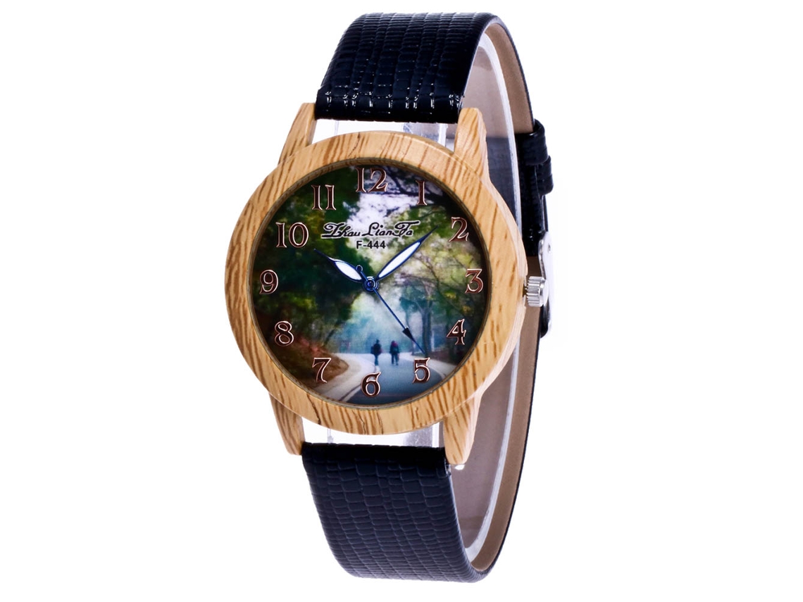Reloj De Pulsera De Aleación Con Dial Redondo Analógico De Cuarzo Para Mujer Y Hombre Negro