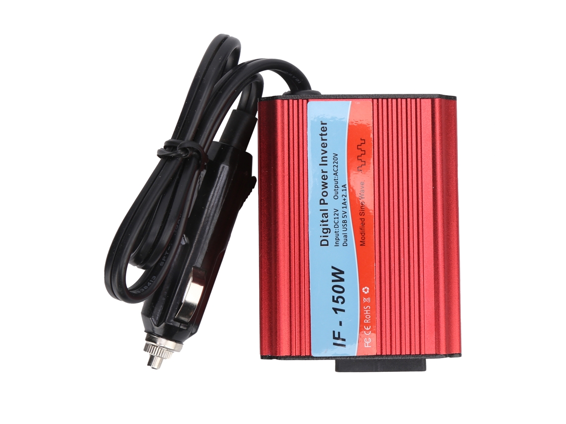 Inversor De Coche Dc12v A Ac220v 150w 50hz Onda Senoidal Modificada Convertidor De Potencia Vehicular