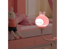 Luz Nocturna Usb Con Forma De Conejo Rosa, De 20 Cm, Con Luz Protectora Para Los Ojos.
