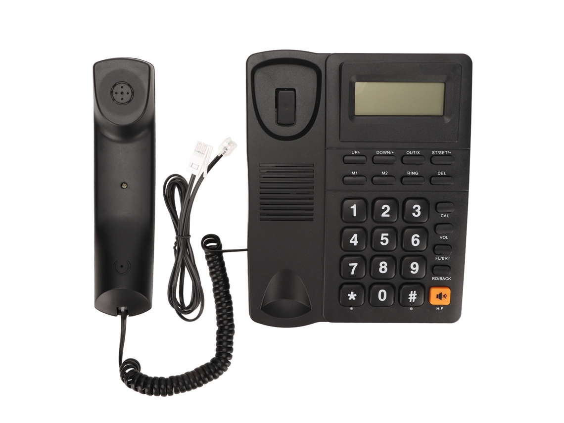 Teléfono Fijo Con Cable, Reducción De Ruido, Marcación Rápida E Identificación De Llamadas Para Oficina (negro).