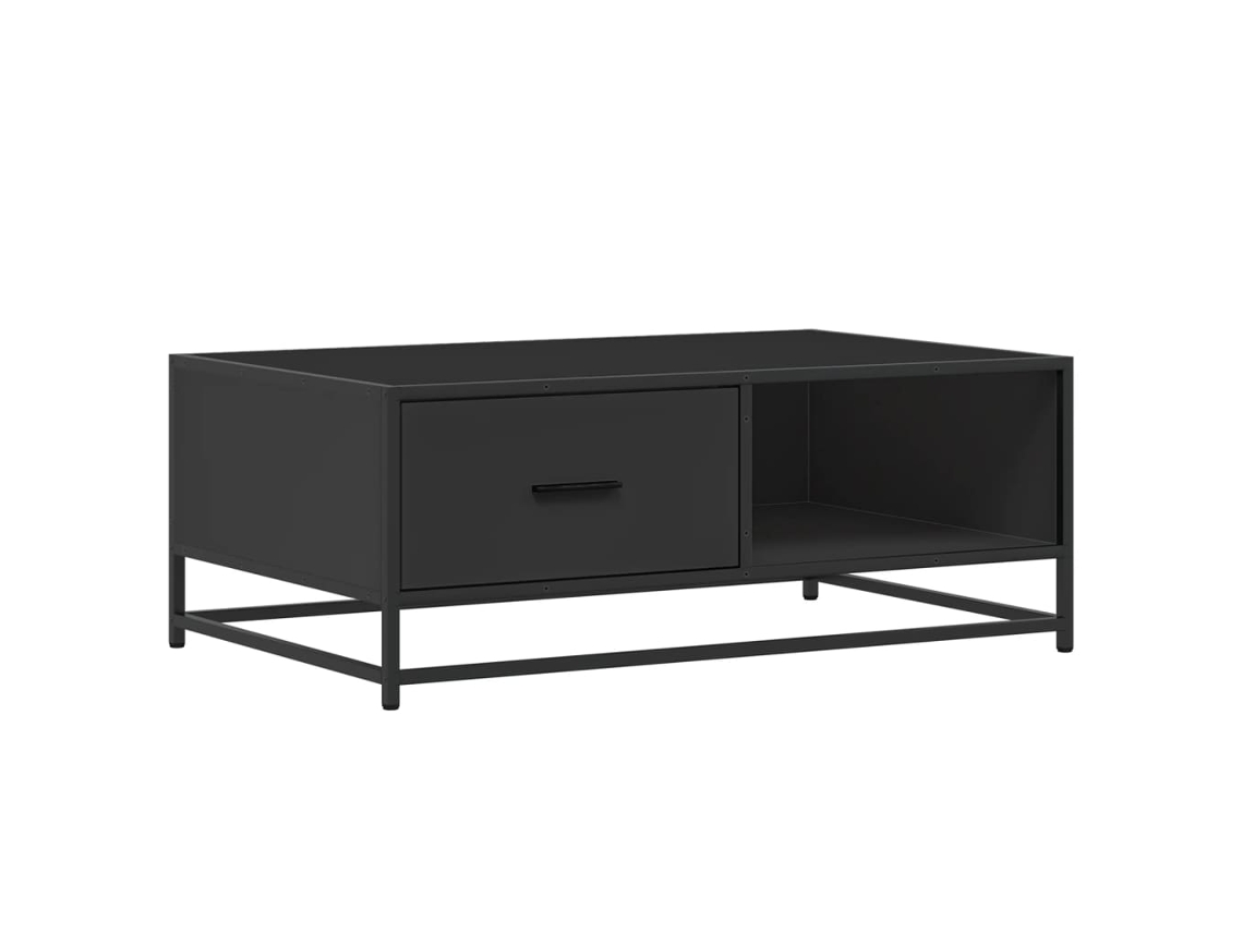 Mesa de centro de madera y metal, color negro, MAISON EXCLUSIVE (90 x 57 x 35 cm)