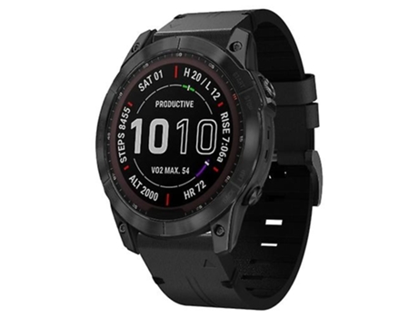 Correa para reloj Garmin Fenix 7x26mm, correa de cuero y hebilla de acero, color negro VENISYMLIS