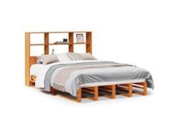 Maison Exclusive - Cama Con Estantería Sin Colchón Madera Maciza Marrón 140x200cm
