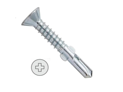 Tornillo Broca Cabeza Plana Aletas Ph-3 6,3-60 Zincado