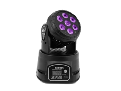 Faro móvil, 7 x 12 W, autónomo, compatible con DMX, LED Wash 7 x 18 W, enchufe OEM