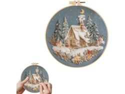 Kit de bordado navideño, Kit de bordado navideño con patrón, Materiales de bordado, Materiales para principiantes, Decoración Slowmoose