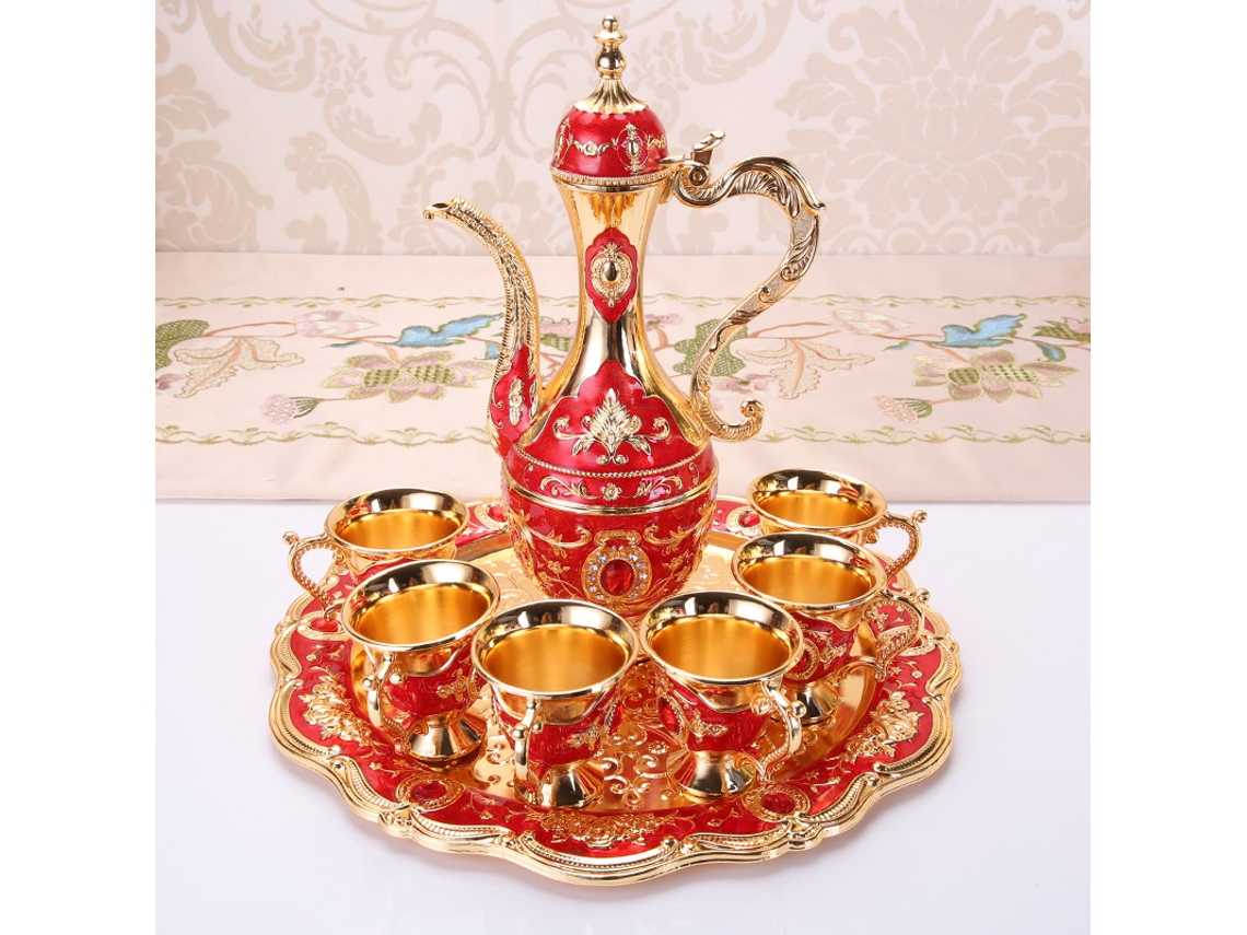 Decantador De Vidrio Para Baijiu (licor Chino) (dorado Y Rojo) Para Uso Doméstico.