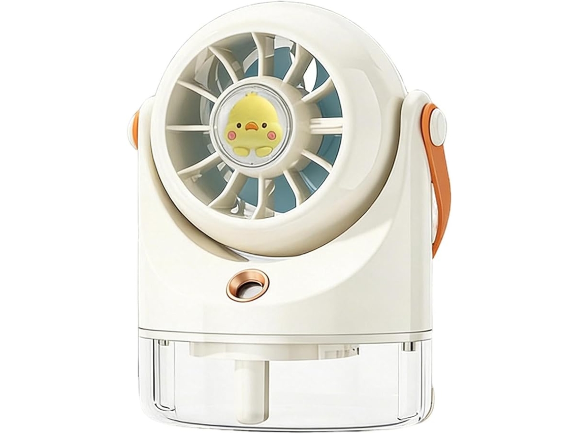 Mini Ventilador Recargable Con Bruma Refrescante (blanco) Czhhmart