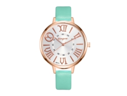 Reloj Analógico Sencillo Para Mujer Zhoulianfa Con Correa De Piel Sintética Y Movimiento De Cuarzo (menta)