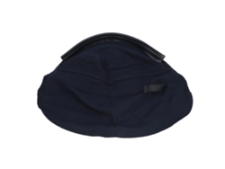 Casco de soldadura con visera extendida de algodón ignífugo para protección de cabeza y cuello.