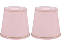 Juego De 2 Pantallas De Tela Rosa Natural Para Lámparas De Araña Y Techo, Accesorio Decorativo Para Lámparas, 23 Cm