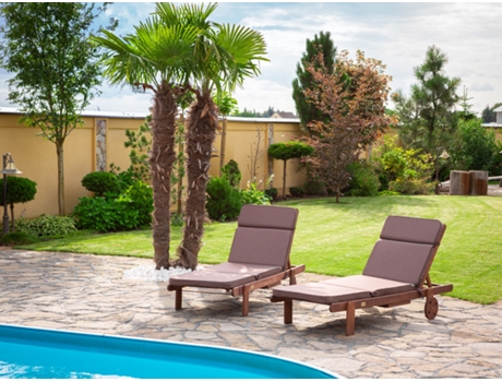 Cojín para tumbona de jardín o playa, cojín para muebles de jardín - 191x57x5 cm - Marrón SALES CORE