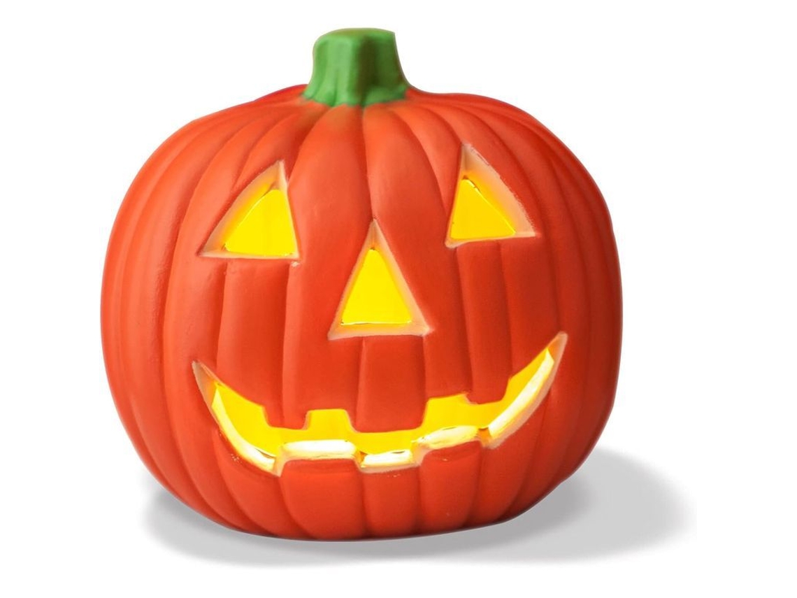 Calabaza Jack-o'-lantern Amarilla Con Luces Led Para Halloween, Decoración Para Fiestas En Interiores Y Exteriores.