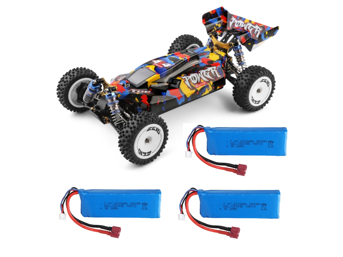 Tres Baterías wltoys 124007 Varias Baterías 1/12 2.4g 4wd Coche Rc Sin Escobillas 75 Km/h Vehículos De Carreras Todoterreno Modelos Rtr Juguetes