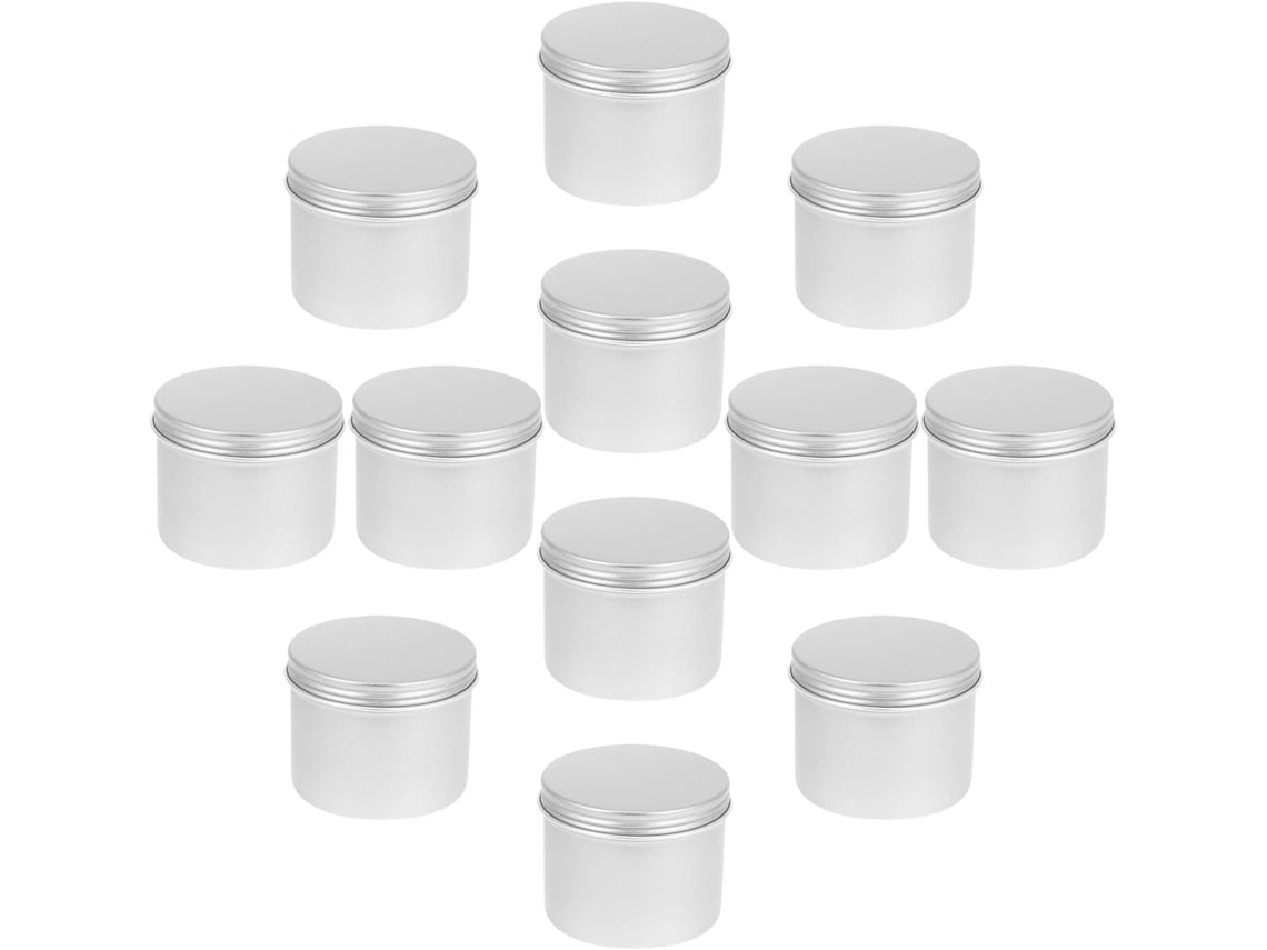 Juego De 12 Recipientes De Viaje De Aluminio, Pequeños Envases Cosméticos Para Cremas, Maquillaje, Polvos Y Ungüentos.