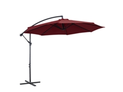 Parasol de tela resistente a los rayos UV, con inclinación ajustable, color burdeos.