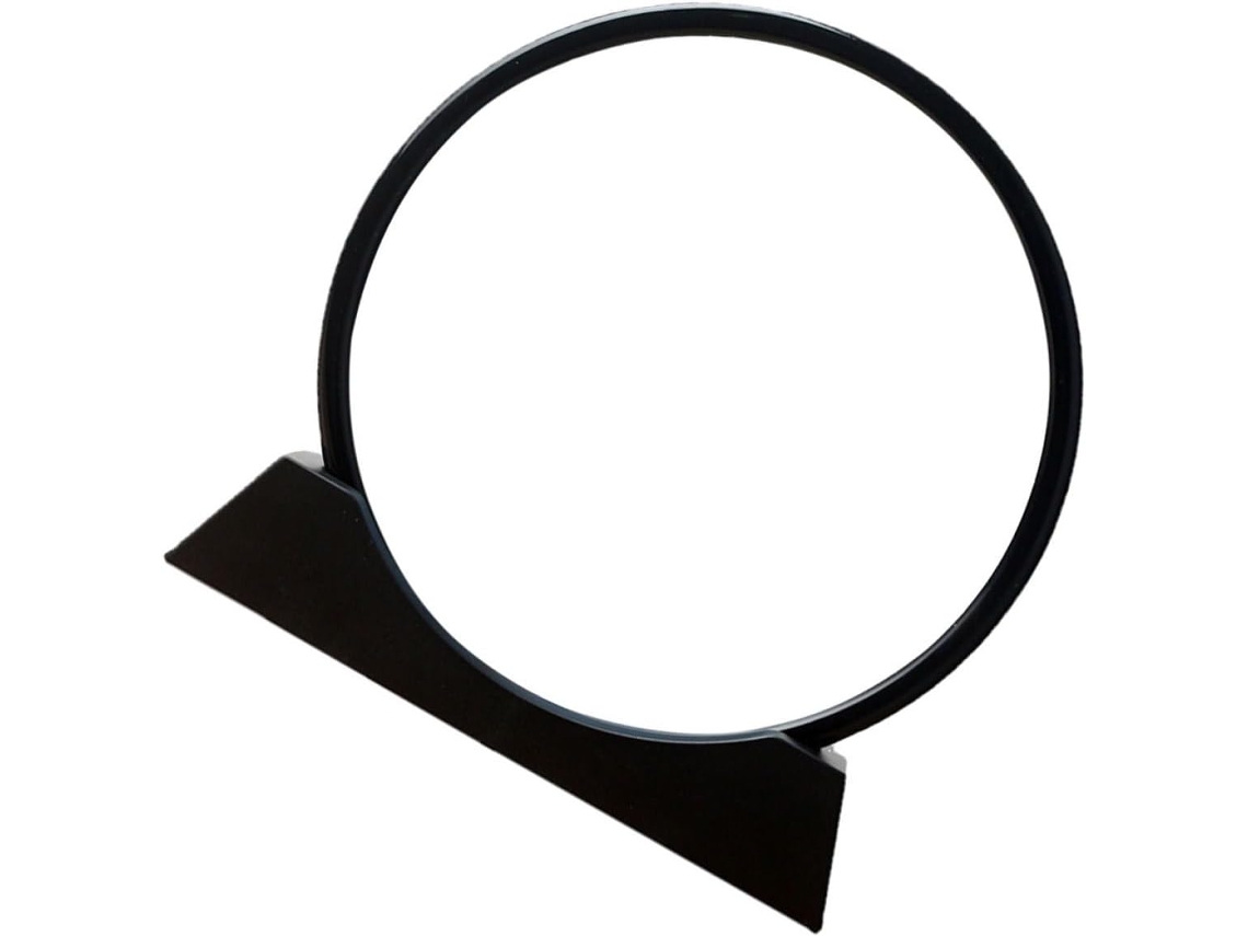 Marco Fotos Diy Efecto Arena Movediza Plástico Negro Cuero Compatible Marcos Redondos 7 Pulgadas Accesorio