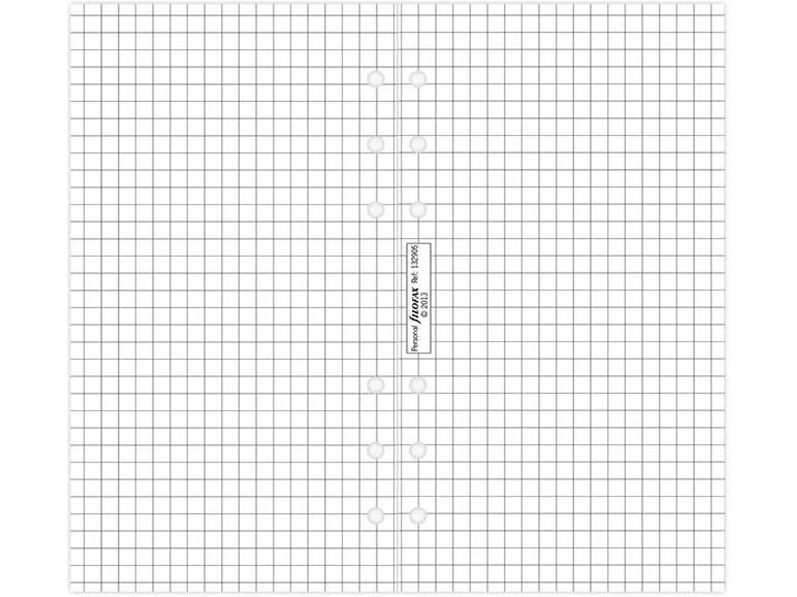 Recarga de Hojas FILOFAX Personal (Blanco - Quadriculado - 20 Hojas)