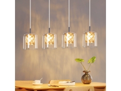 Lámpara colgante Nettlife de cristal G9 moderna para comedor con altura ajustable