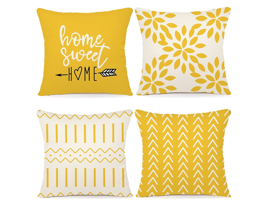 Juego De 4 Fundas De Almohada De Lino, Decoración Otoñal, 45,7 X 45,7 Cm