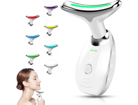 Masajeador de cuello facial Masajeador de cuello facial LED de 7 colores para el cuidado de la piel Herramientas multifuncionales para el cuidado d...
