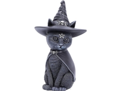 Figura De Gato Negro Ocultista Con Sombrero De Bruja, Artículo Decorativo De Mesa, 13,5 Cm