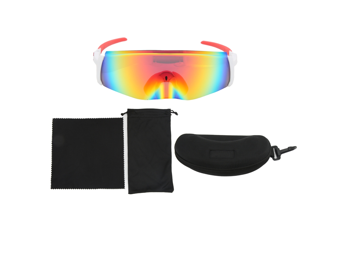 Gafas Deportivas Para Ciclismo Y Moto Ligeras Resistentes A Impactos Con Protección Uv Lentes Pc Blanco Y Rojo