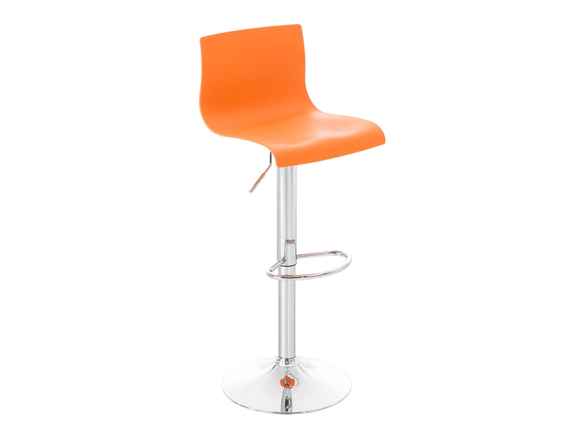 Taburete de bar Hover naranja plástico/metal cromado CLP